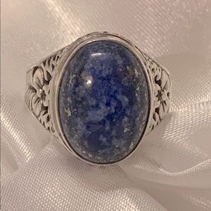 Lapis Lazuli Gemstone Ring Set In 925 Sterling Silver
